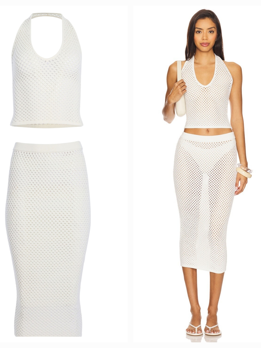 SER.O.YA Zella Top and Soren Skirt Set in Porcelain Small NWT